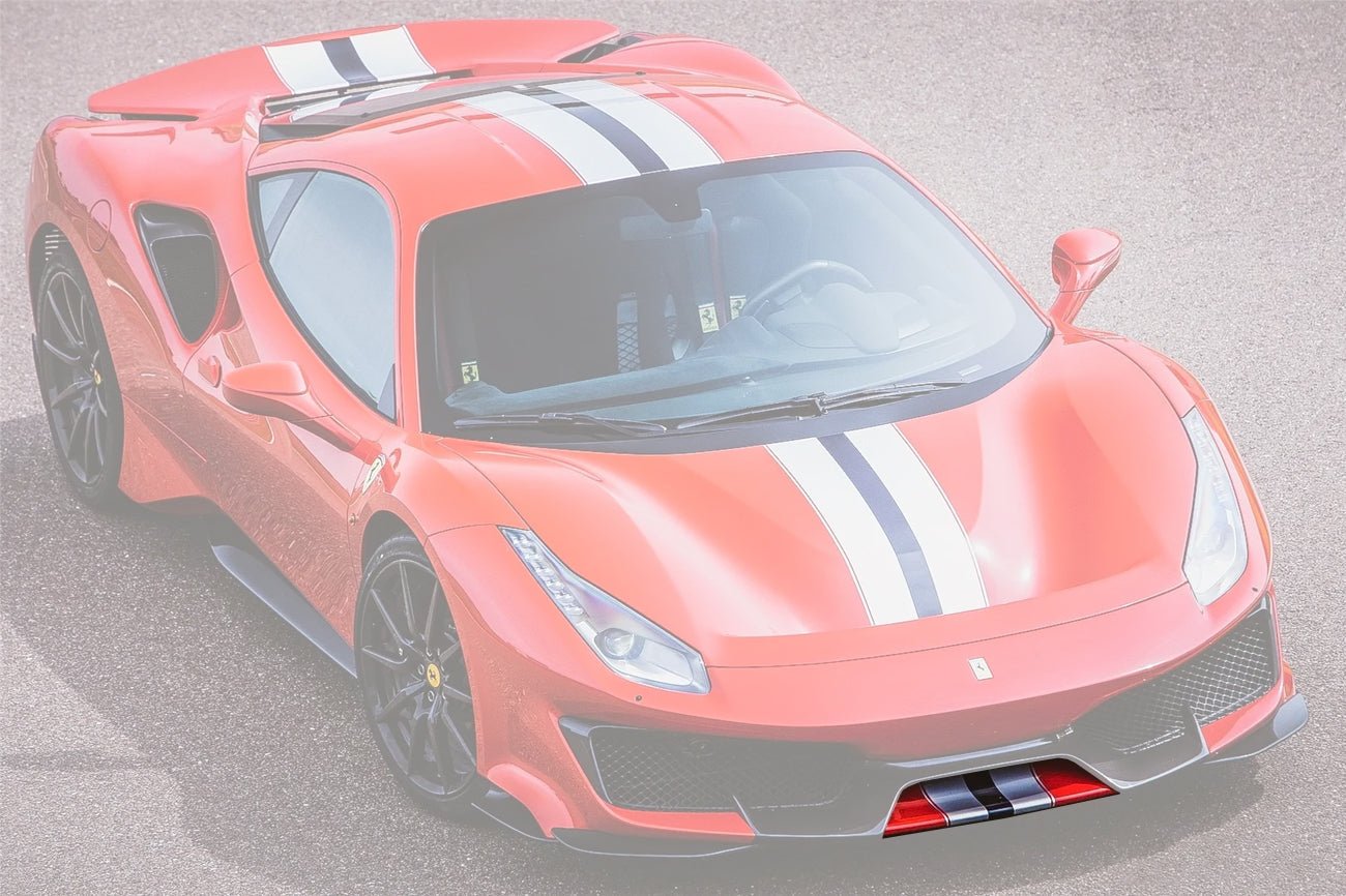 2018 - 2022 Ferrari 488 Pista Carbon Fiber Front Bumper Low Center Chin Splitter