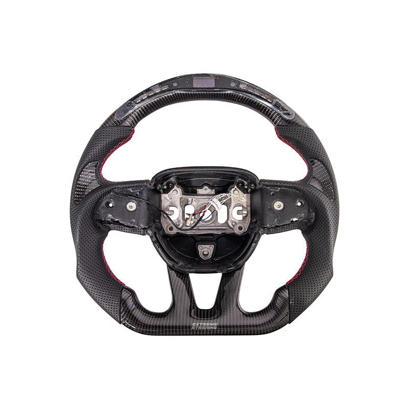 Dodge Challenger Carbon Fiber Steering Wheel Red Stitching Automatic 2015-Up