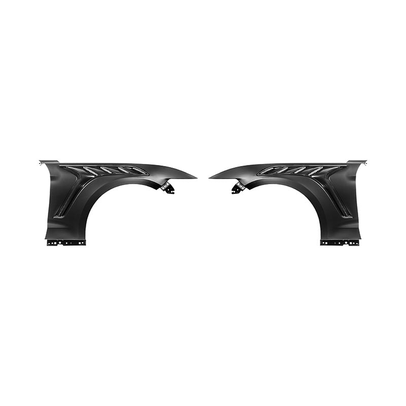 Mustang S550 GTD Style Primed Black Front Side Vented Fenders 2015-2017