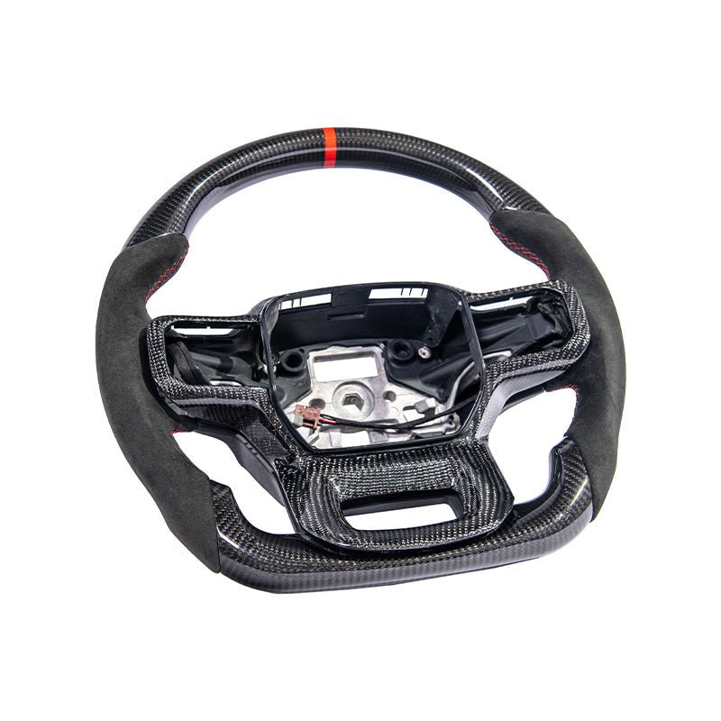 Ford F-150 Carbon Fiber Steering Wheel Alcantara Red Stripe 2021-Up