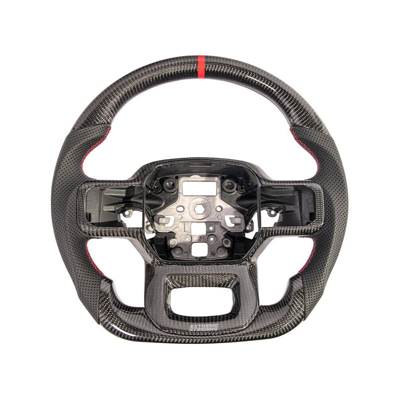 Ford F-150 14th Gen Carbon Fiber Steering Wheel Red Stitching 2021-Up