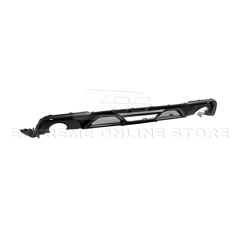 Ford Mustang S550 GT350 Style Matte Black Rear Bumper Diffuser Dual Exhaust 2018-2023