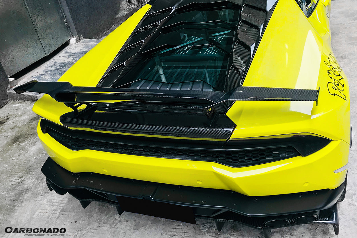 2015 - 2025 Lamborghini Huracan LP610 & LP580 & EVO & Tecnica MD Style Carbon Fiber Trunk Spoiler with Base