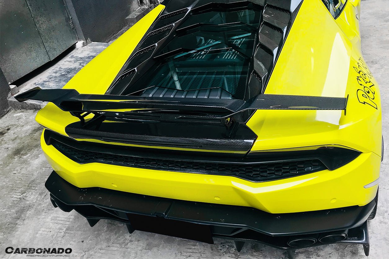 2015 - 2025 Lamborghini Huracan LP610 & LP580 & EVO & Tecnica MD Style Carbon Fiber Trunk Spoiler with Base