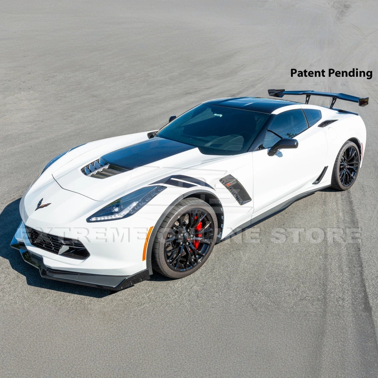 Chevrolet Corvette C7 ZR1 ZTK Style Carbon Fiber High Wing Rear Spoiler Kit 2014-2019
