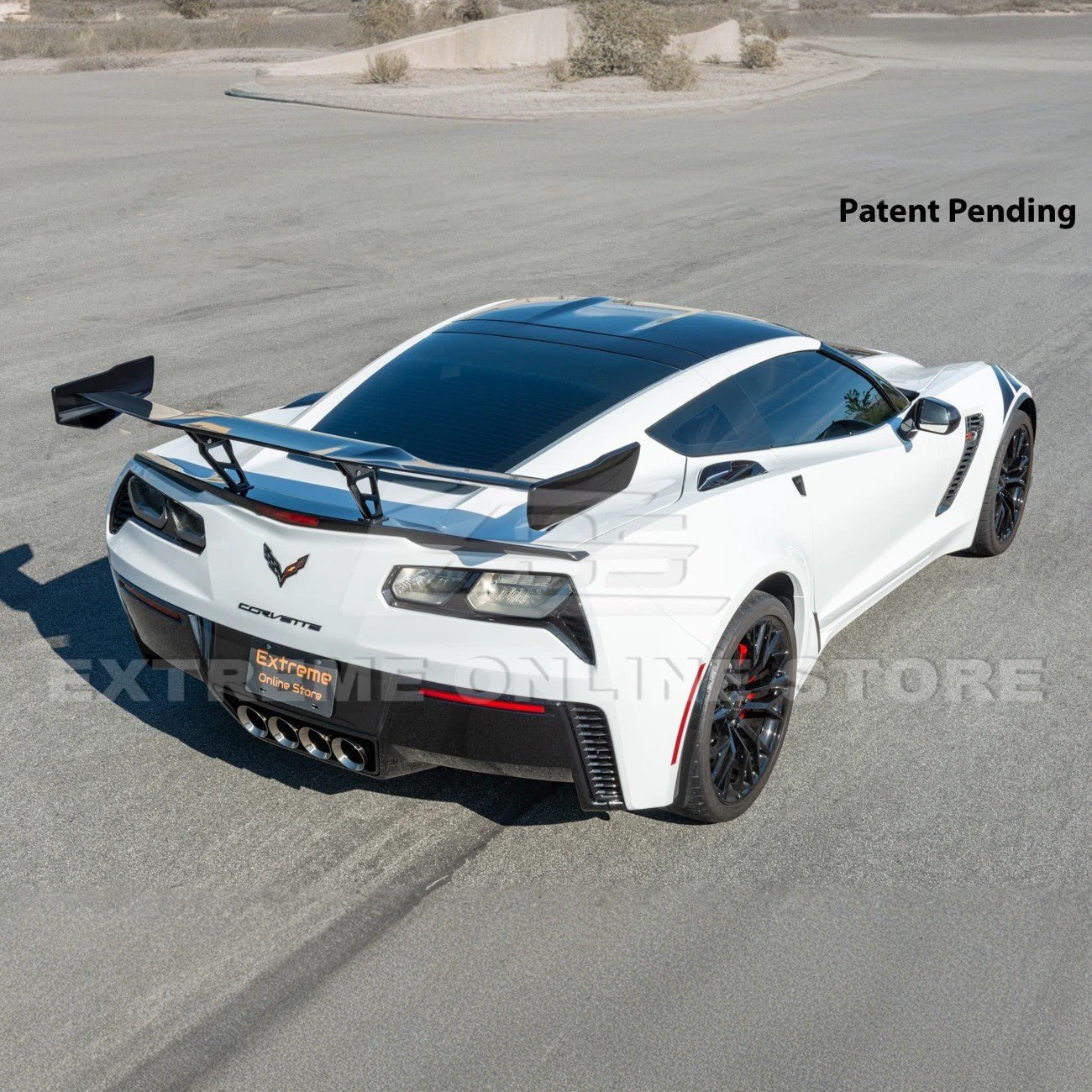 Chevrolet Corvette C7 ZR1 ZTK Style Carbon Fiber High Wing Rear Spoiler Kit 2014-2019