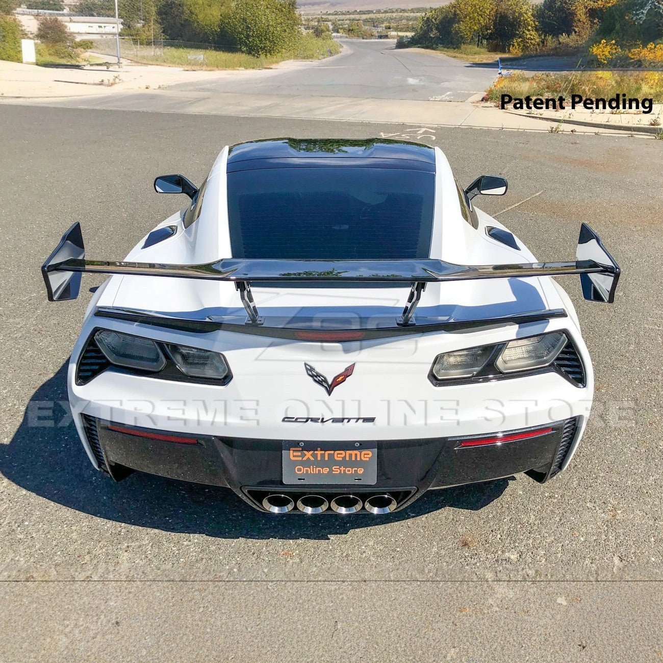 Chevrolet Corvette C7 ZR1 ZTK Style Carbon Fiber High Wing Rear Spoiler Kit 2014-2019