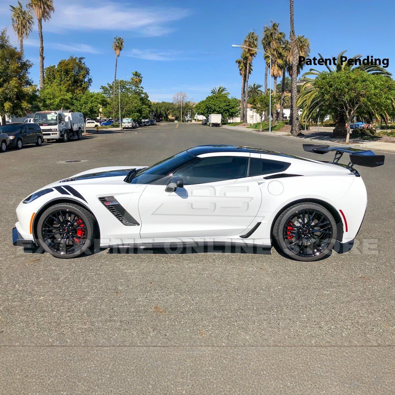 Chevrolet Corvette C7 ZR1 ZTK Style Carbon Fiber High Wing Rear Spoiler Kit 2014-2019