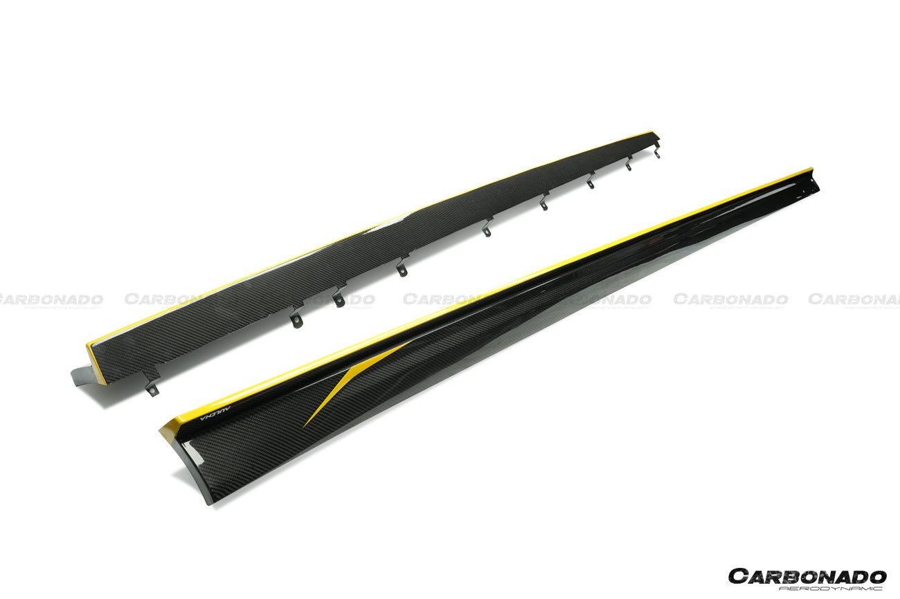BMW 5 Series G38 M-Tech AD Style Dry Carbon Fiber Side Skirts 2016-2023