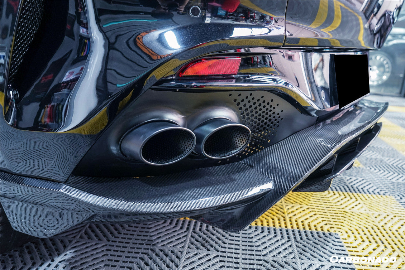 2021 - 2024 Aston Martin DBX 707 Style Dry Carbon Fiber Rear Bumper w & Exhaust tips