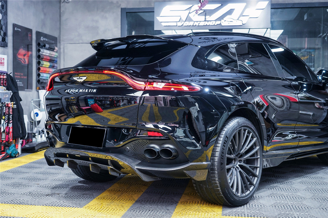 2021 - 2024 Aston Martin DBX 707 Style Dry Carbon Fiber Rear Bumper w & Exhaust tips