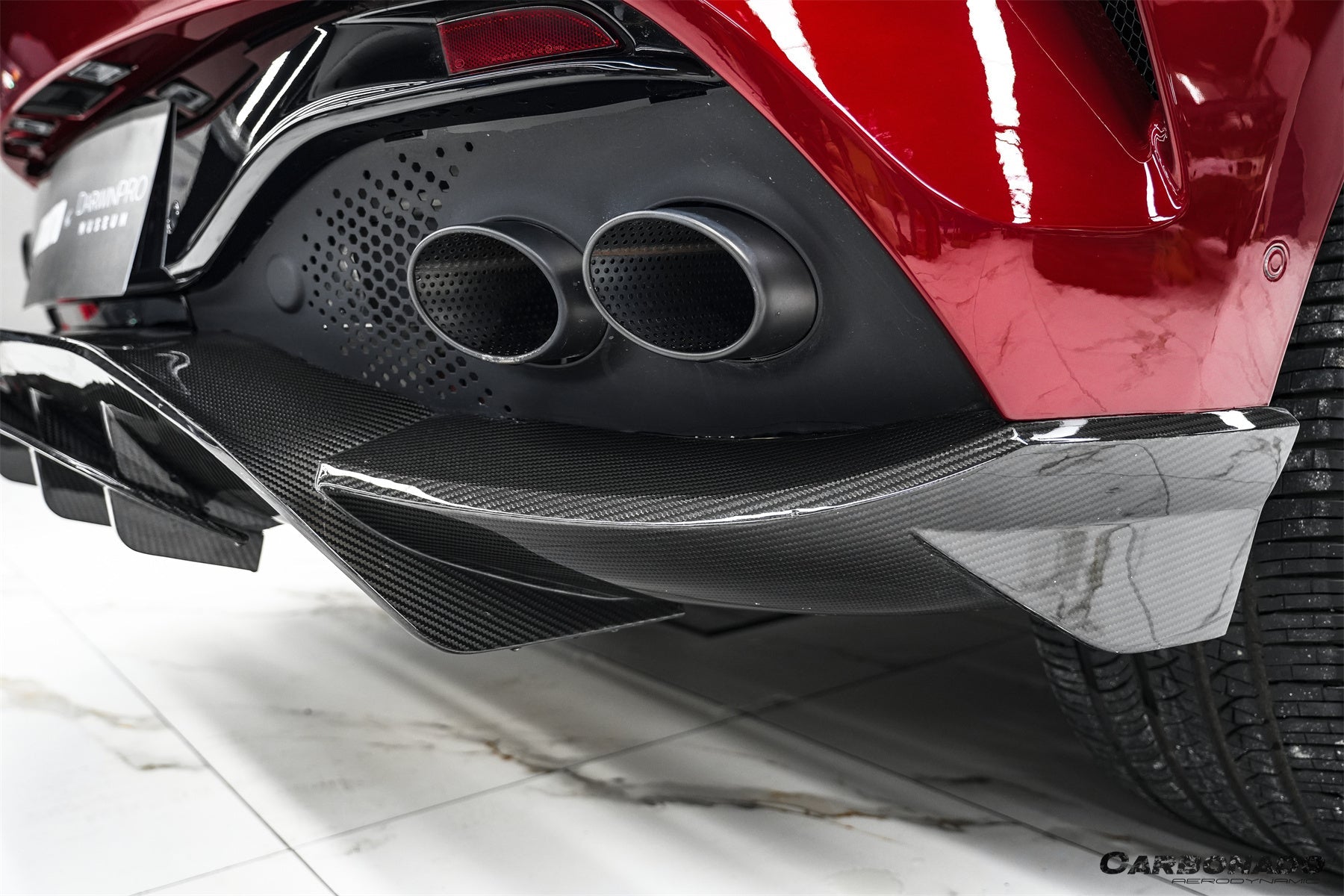 2021 - 2024 Aston Martin DBX 707 Style Dry Carbon Fiber Rear Bumper w & Exhaust tips