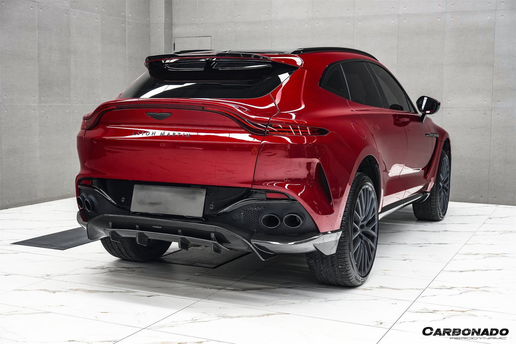 2021 - 2024 Aston Martin DBX 707 Style Dry Carbon Fiber Rear Bumper w & Exhaust tips