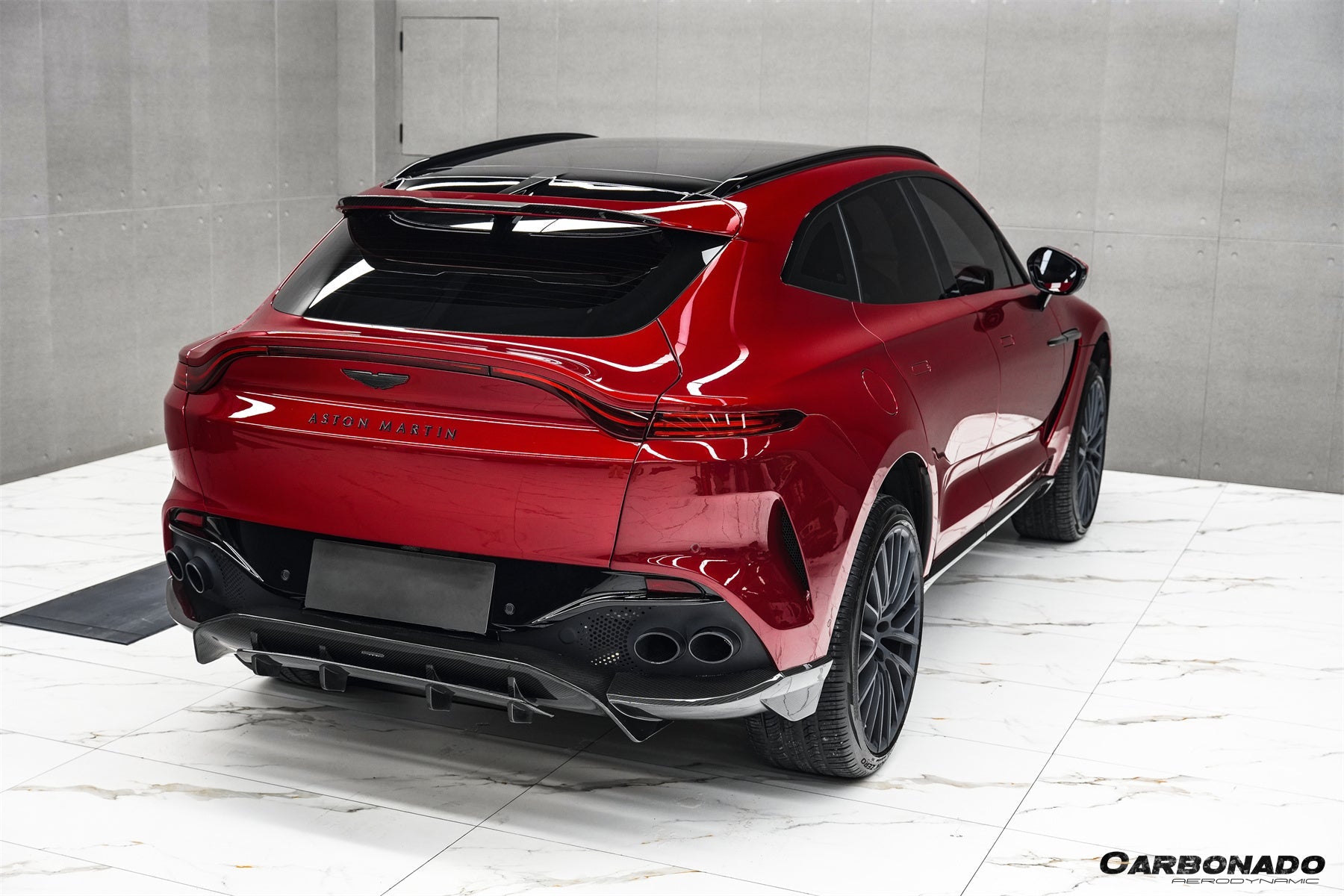 2021 - 2024 Aston Martin DBX 707 Style Dry Carbon Fiber Rear Bumper w & Exhaust tips