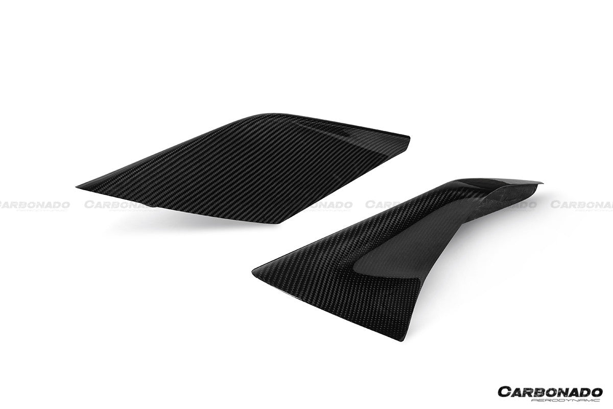 2019 - 2024 Ferrari F8 OEM Style Dry Carbon Fiber Side Air Intake Fins Flaps Wings