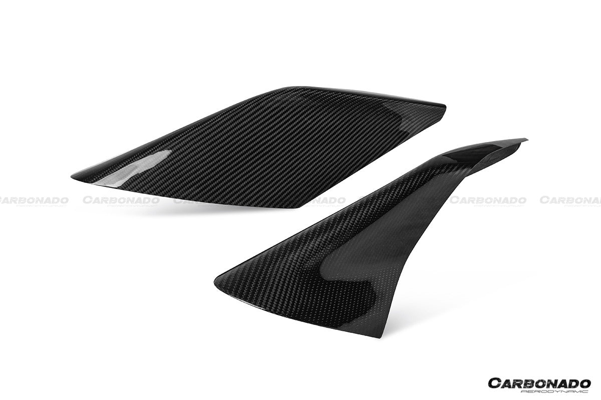 2019 - 2024 Ferrari F8 OEM Style Dry Carbon Fiber Side Air Intake Fins Flaps Wings