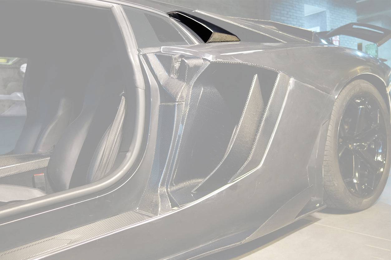 2011-2016 Lamborghini Aventador LP700 Coupe OEM Style Carbon Fiber Engine Air Intakes - Carbonado