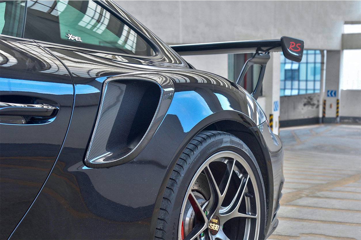 2013-2019 Porsche 911 991 Turbo/S GT2RS Style Carbon Fiber Quarter Panel Side Scoops - Carbonado