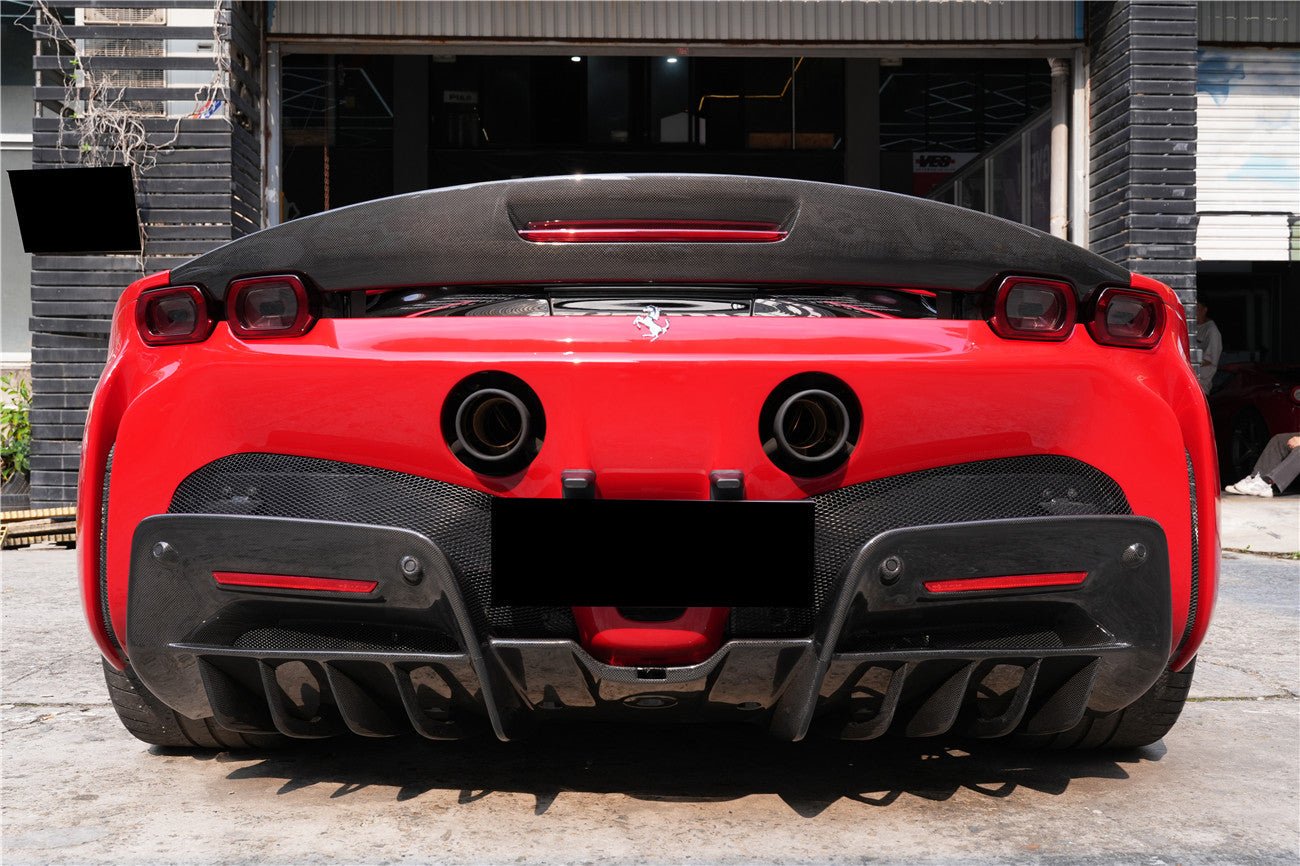 Ferrari SF90 Stradale OE Style Autoclave Carbon Fiber Rear Diffuser 2020-Up