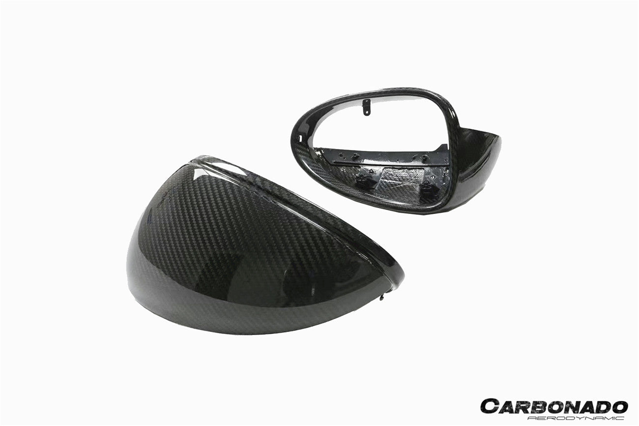 Porsche Macan 95B Dry Carbon Fiber Mirror Housing Replacement No BSA Holes 2014-2024