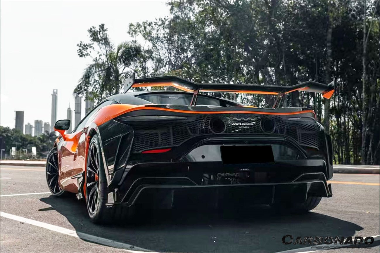 McLaren Artura Coupe Spider MCLA AM Style Autoclave Carbon Fiber Rear Bumper Side Panels 2023-Up