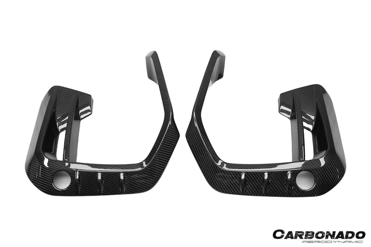 BMW X6M F96 AD Style Dry Carbon Fiber Front Bumper Air Inlet Vent Trims 2020-2023