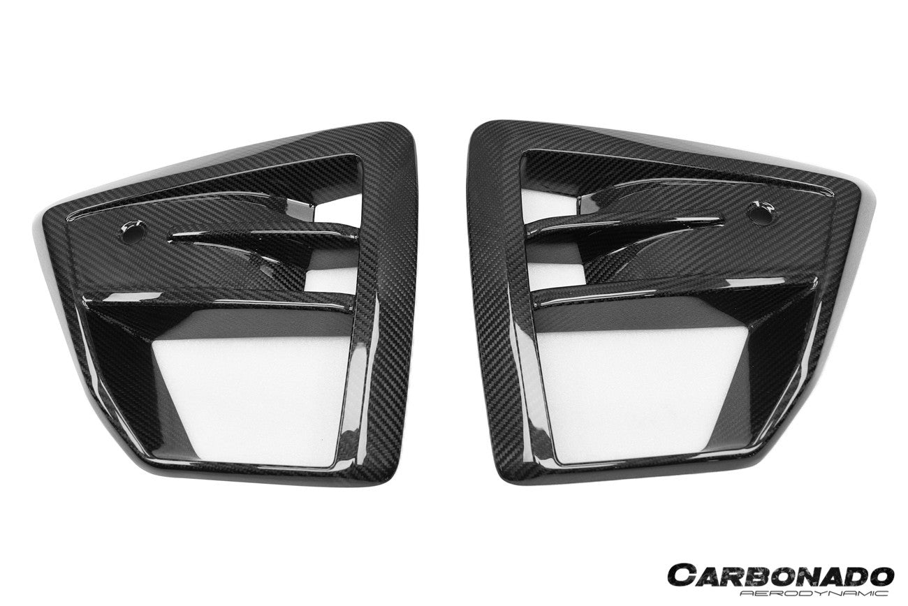BMW X6M F96 AD Style Dry Carbon Fiber Front Bumper Air Inlet Vent Trims 2024-2025