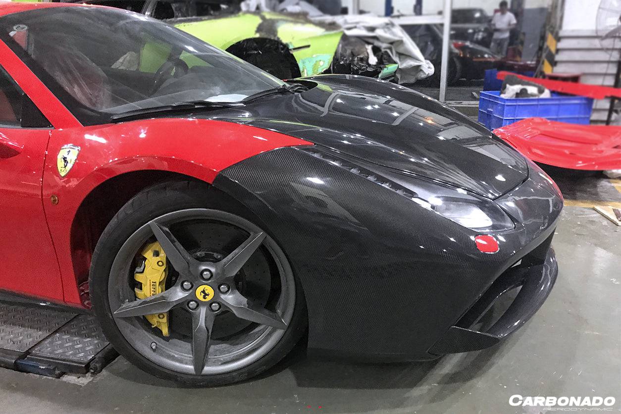 2015-2020 Ferrari 488 GTB Spyder OE Style Carbon Fiber Front Bumper - Carbonado Aero