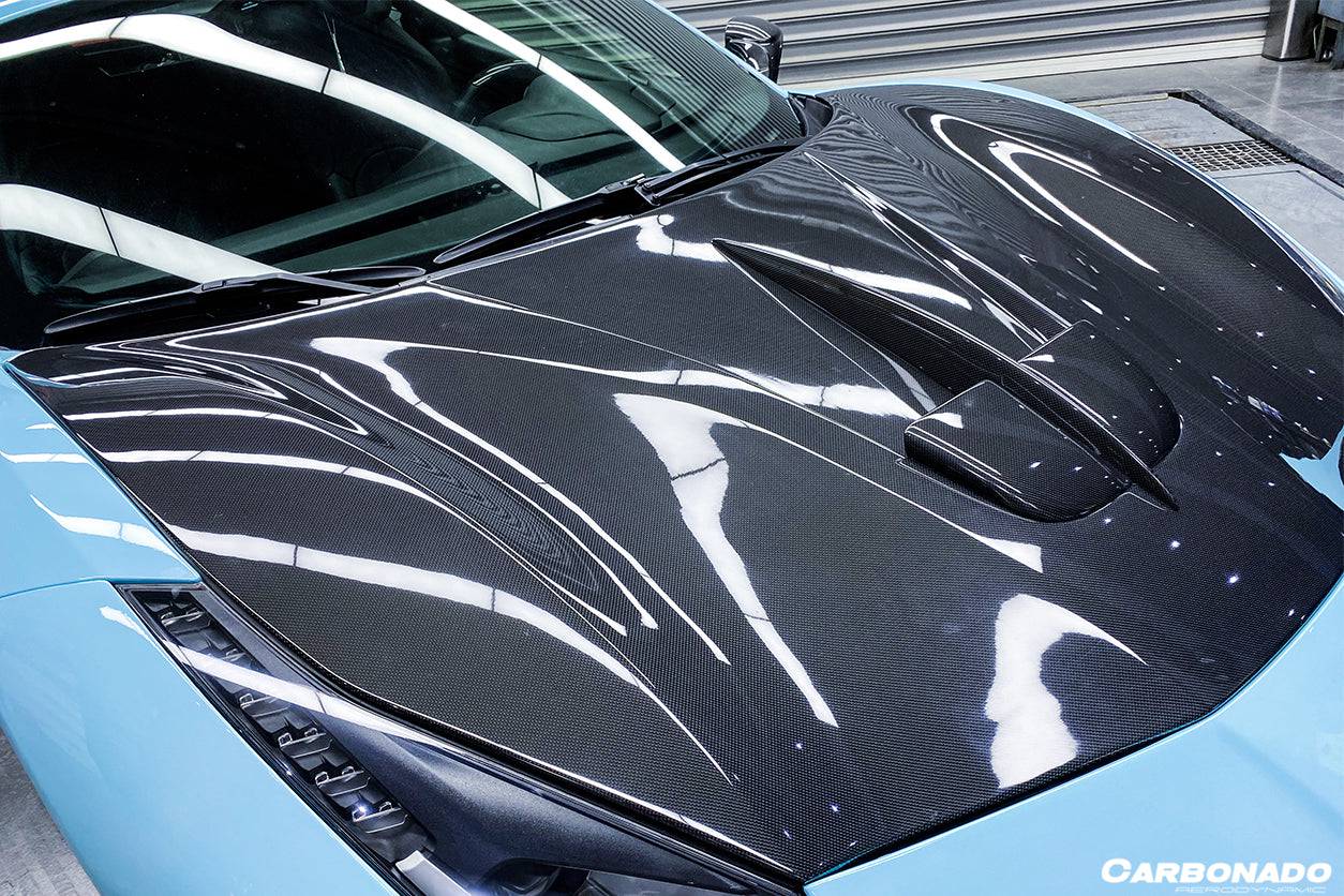 2015-2019 Ferrari 488 GTB/Spyder MA Style Carbon Fiber Hood - Carbonado Aero