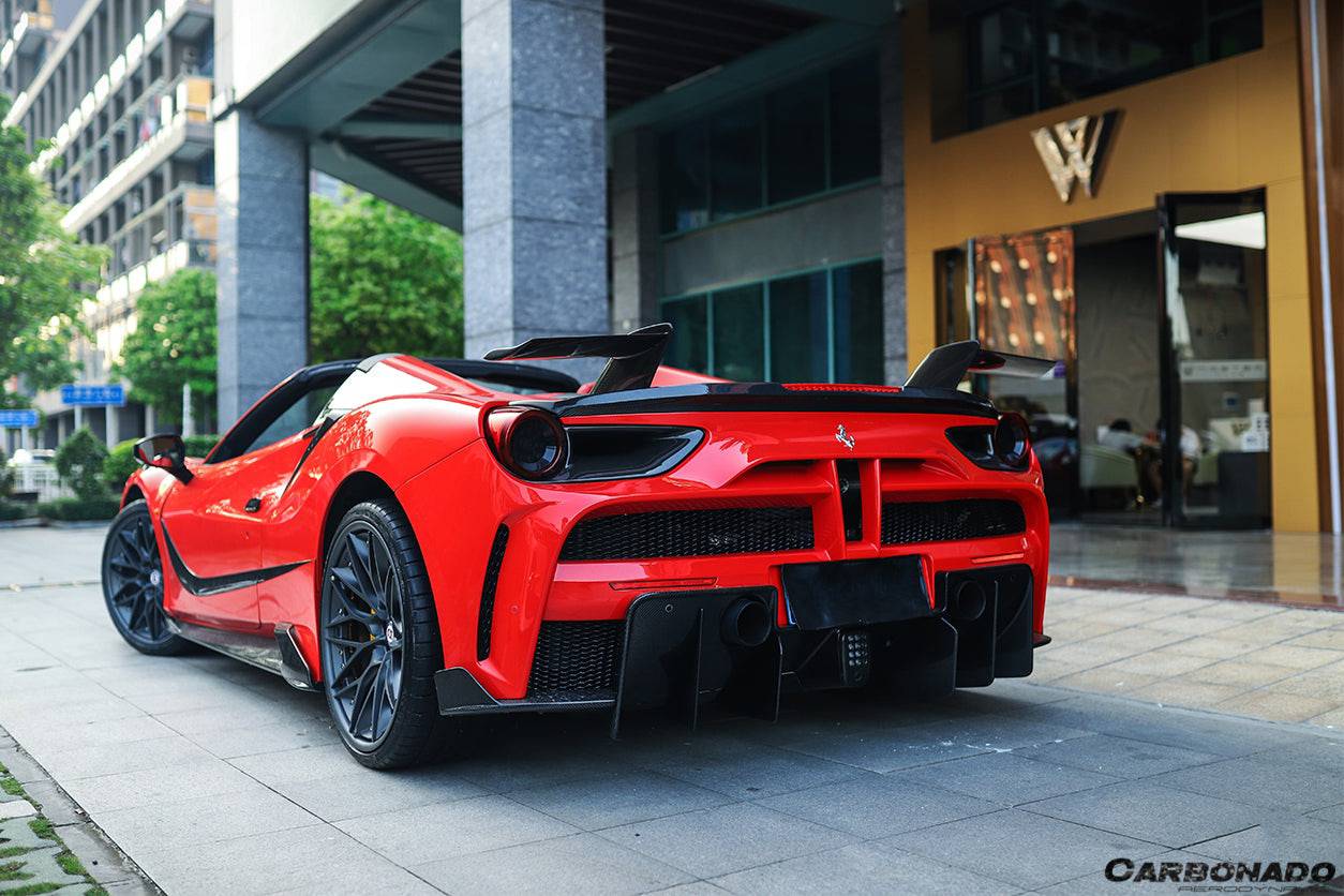 2015-2019 Ferrari 488 GTB & Spider MSY Style Part Carbon Fiber Rear Bumper - Carbonado