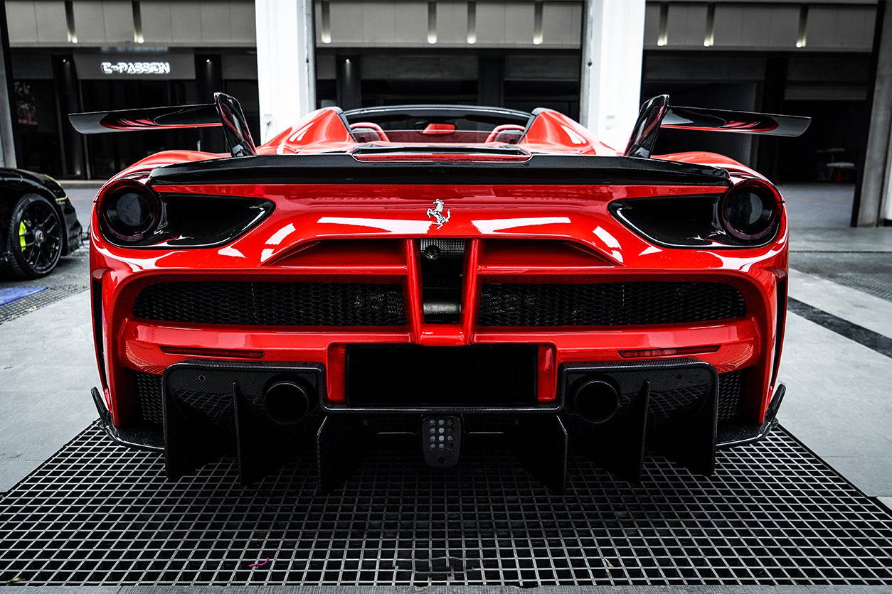 2015-2019 Ferrari 488 GTB & Spider MSY Style Part Carbon Fiber Rear Bumper - Carbonado
