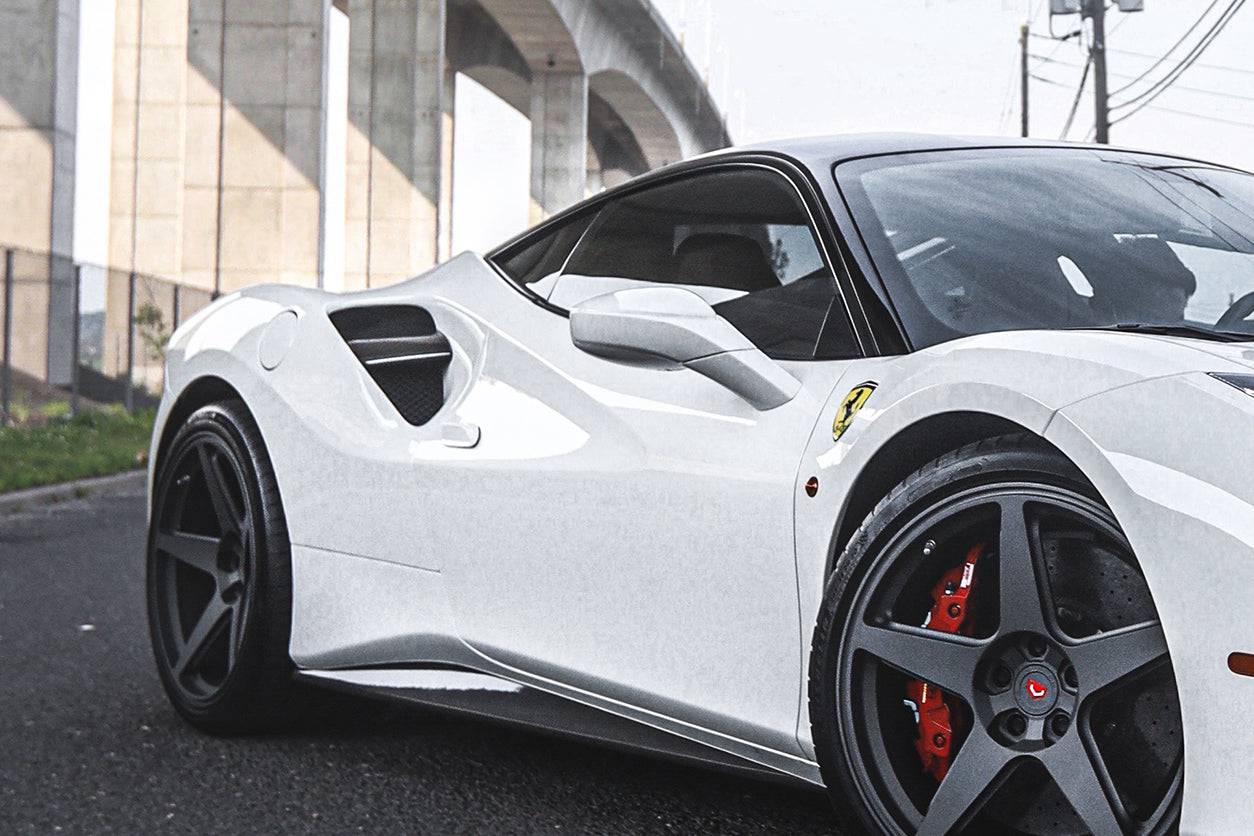 2015-2020 Ferrari 488 GTB Spider OE Style Dry Carbon Fiber Side Air Intake Fins - Carbonado