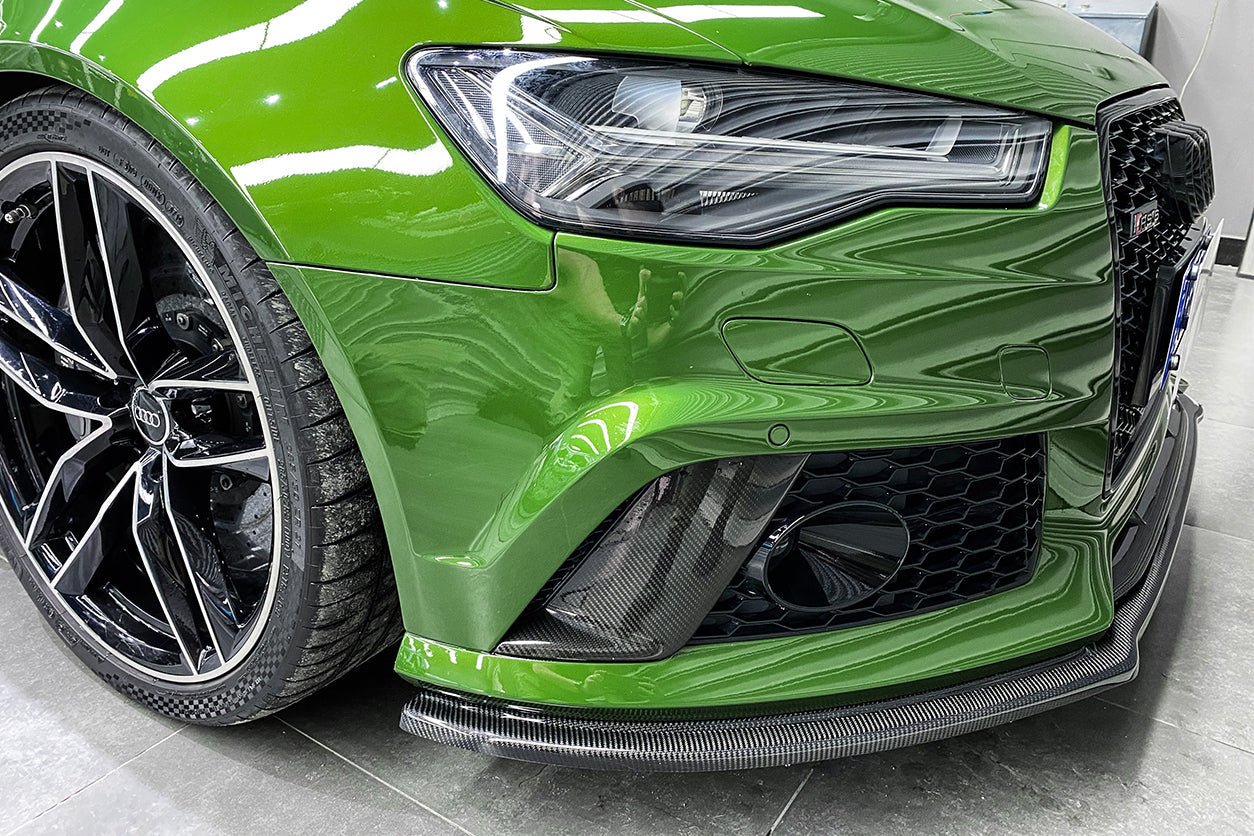 Audi RS6 Avant C7 Carbon Fiber Front Bumper Caps 2013-2018