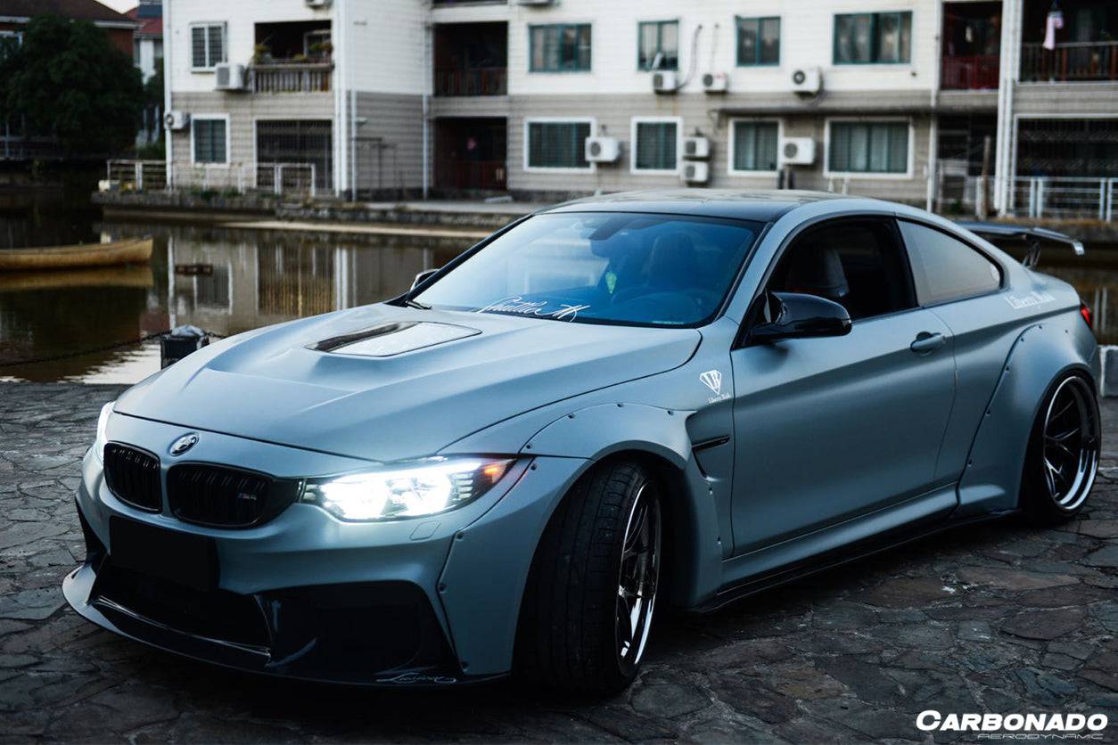 2014-2020 BMW F82 & F83 M4 DE Style Partial Carbon Fiber Aero - Full Kit - Carbonado