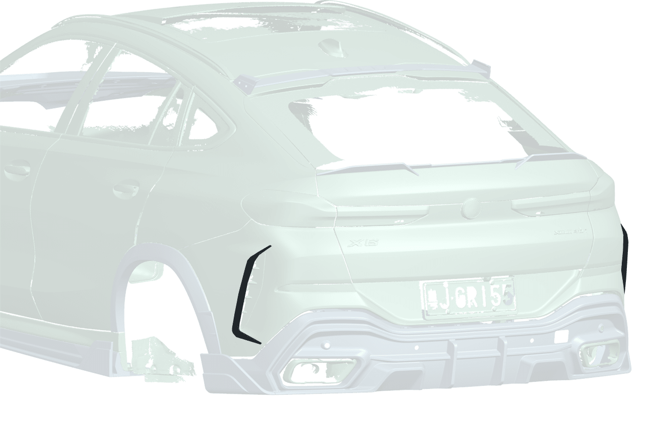 BMW X6 G06 AD Style Autoclave Carbon Fiber Rear Bumper Canards 2019-Up