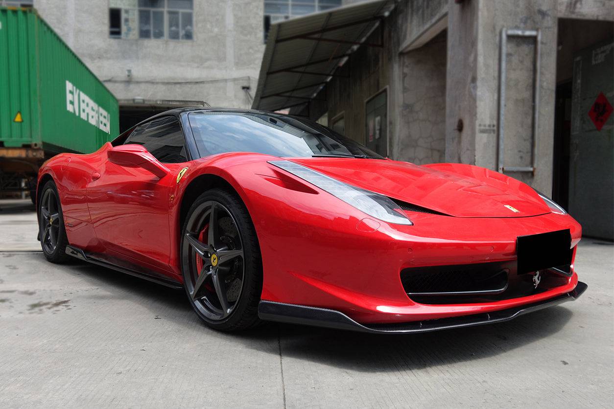 2010-2015 Ferrari 458 Coupe & Spider AV Style Carbon Fiber Side Skirts Under Board - Carbonado