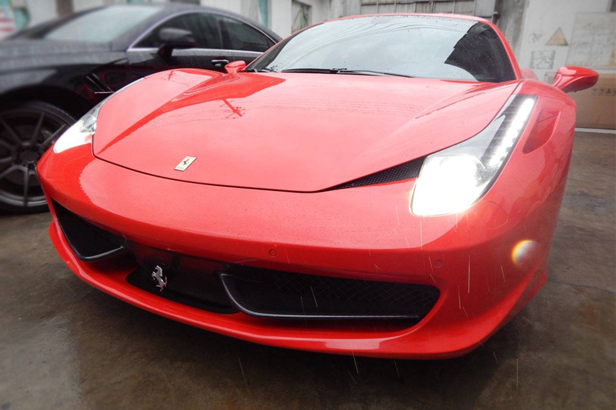 2010-2015 Ferrari 458 Coupe & Spider OE Style Carbon Fiber Front Bumper Canards - Carbonado