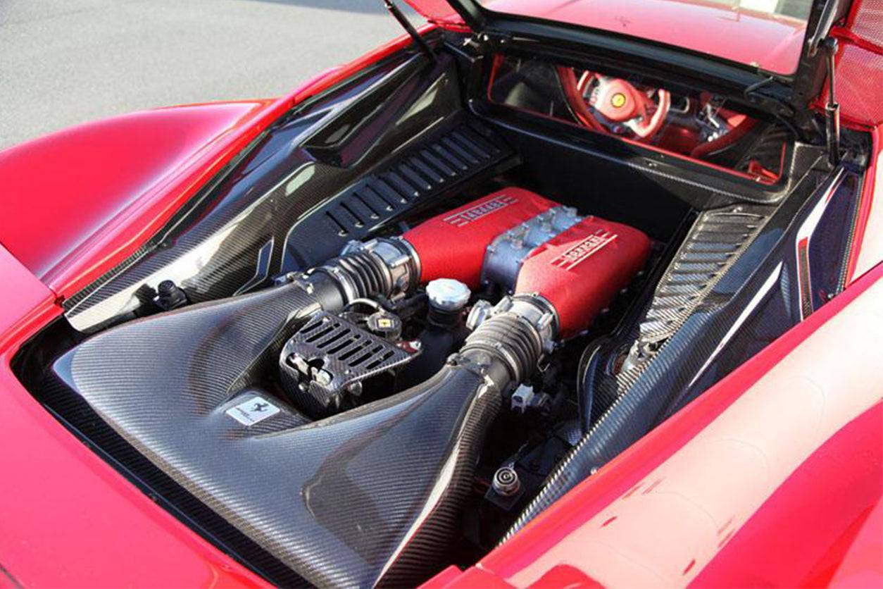 2010-2015 Ferrari 458 Coupe & Spider OE Style DRY Carbon Fiber Engine Bay Panels - Carbonado