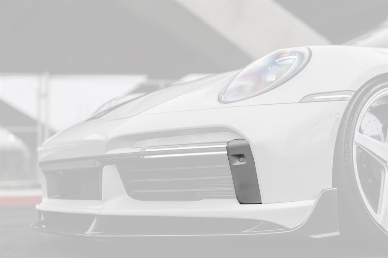 Porsche 911 992.1 Turbo S Cabriolet 9D Style Autoclave Carbon Fiber Front Bumper Air Vent Trims 2020-2024