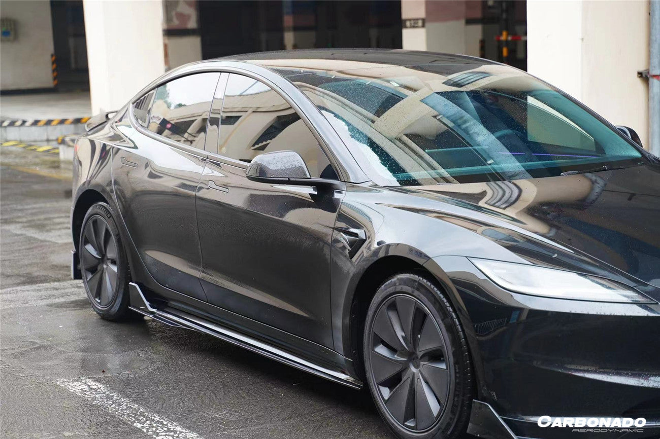 2023 - 2025 Tesla Model 3 LCI Turbo Style Carbon Fiber Pattern Look Body Kit