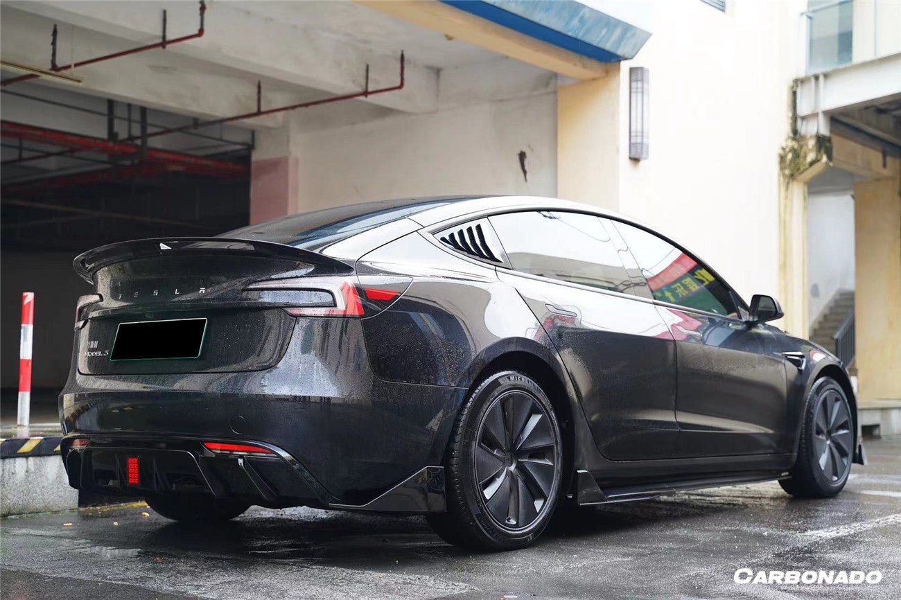 2023 - 2025 Tesla Model 3 LCI Turbo Style Carbon Fiber Pattern Look Body Kit