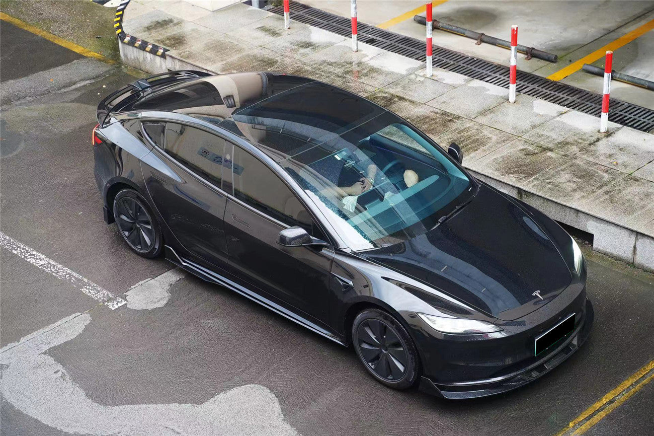 2023 - 2025 Tesla Model 3 LCI Turbo Style Carbon Fiber Pattern Look Body Kit