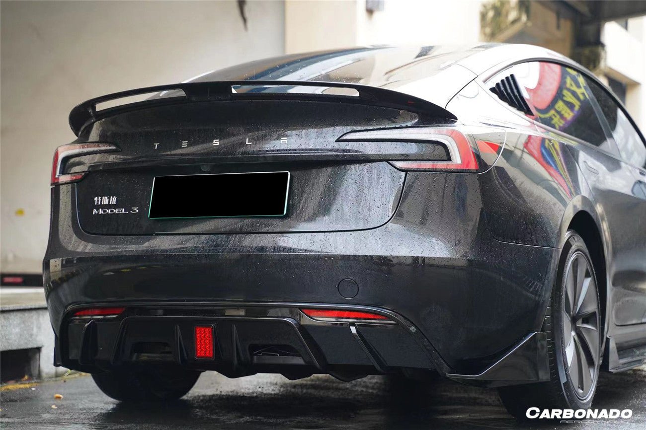 2023 - 2025 Tesla Model 3 LCI Turbo Style Carbon Fiber Pattern Look Body Kit