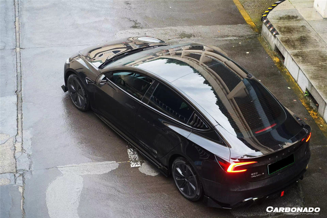 2023 - 2025 Tesla Model 3 LCI Turbo Style Carbon Fiber Pattern Look Body Kit