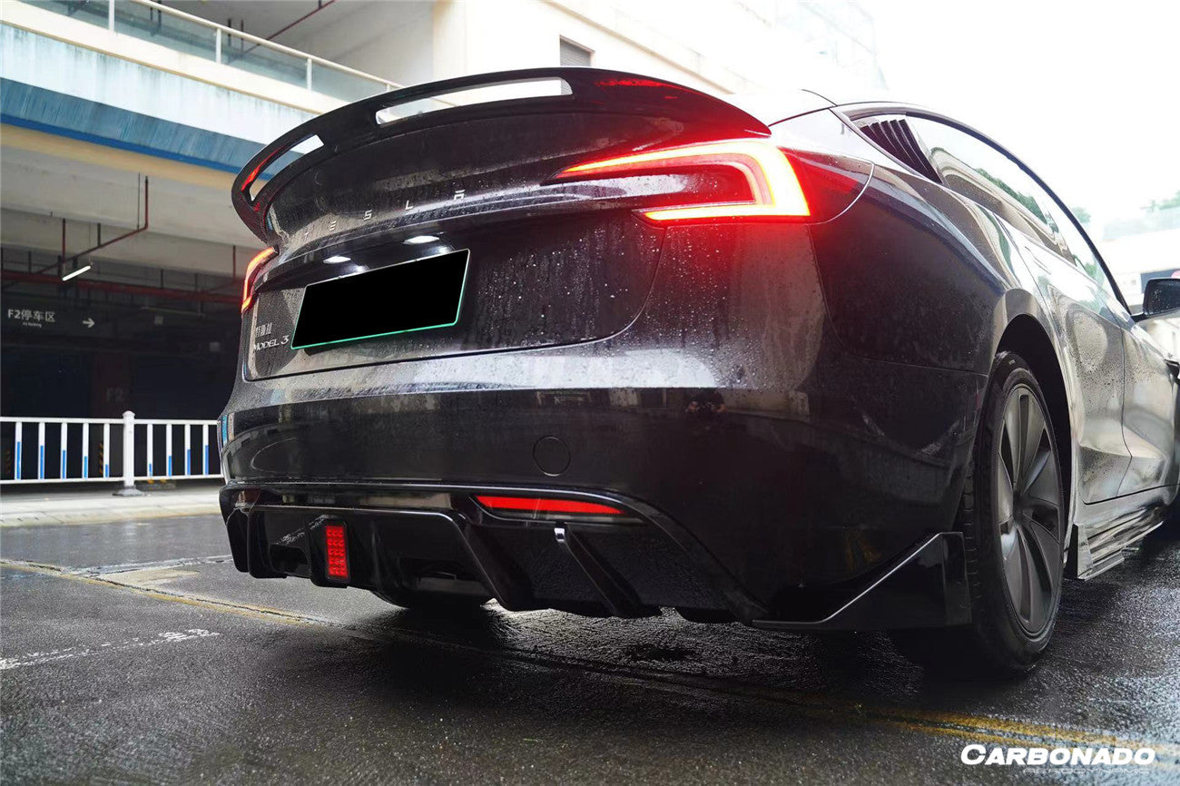 2023 - 2025 Tesla Model 3 LCI Turbo Style Carbon Fiber Pattern Look Body Kit
