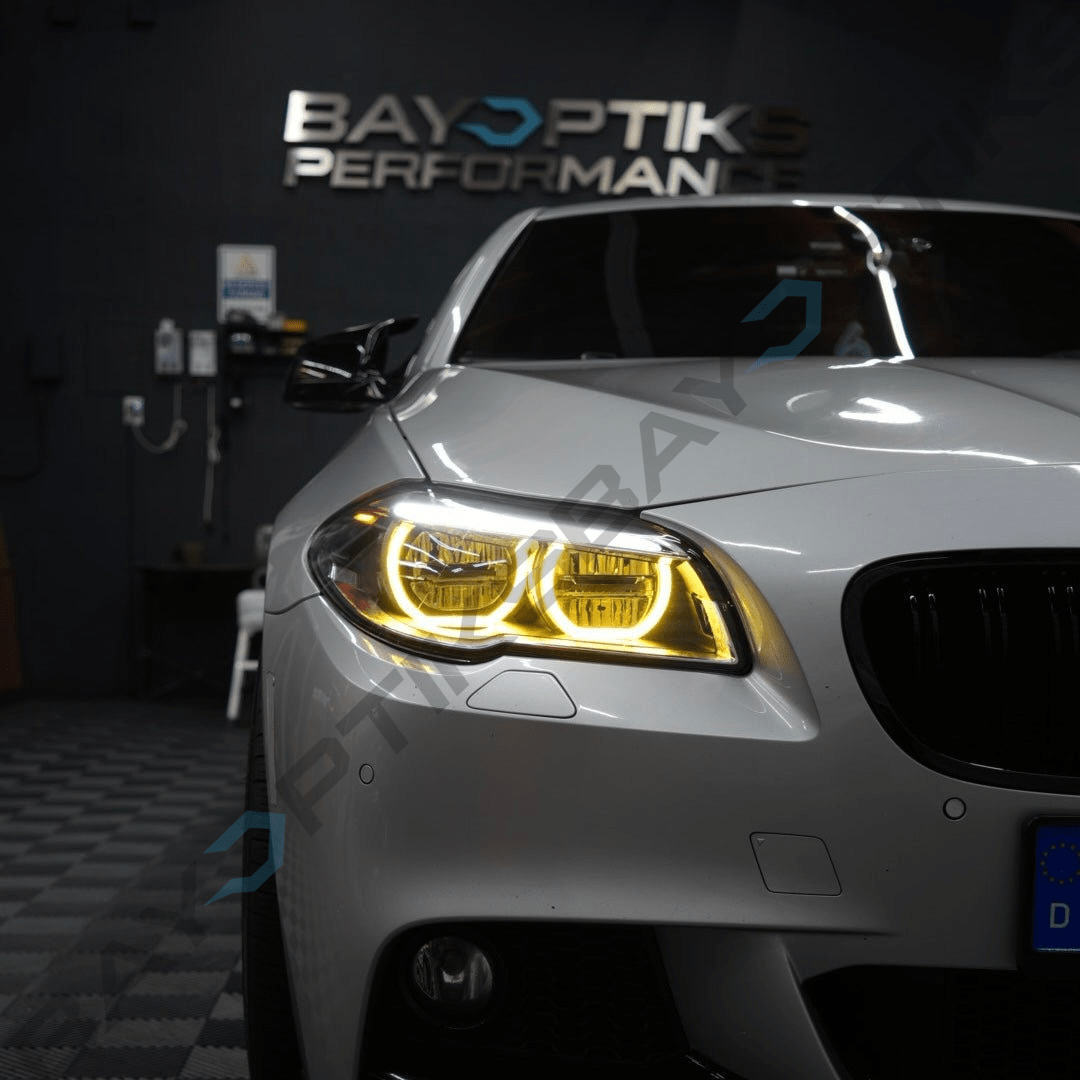 BMW F10 5 Series M5 LCI Style CSL Yellow/White DRL Headlights 2011–2017