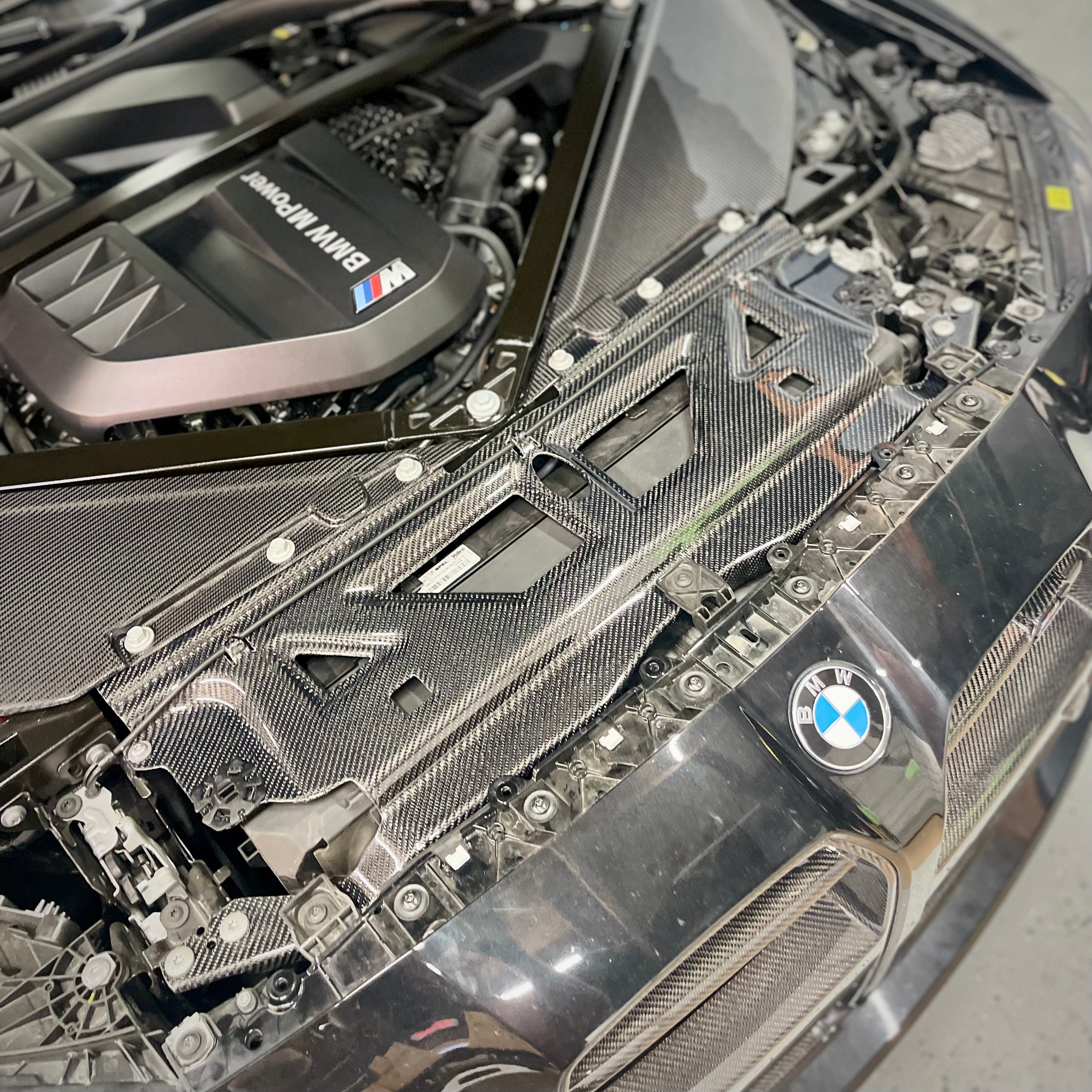 G8X G80 G82 M3 M4 G87 M2 BMW Radiator Cover Cooling Shroud Carbon Fiber 2021+