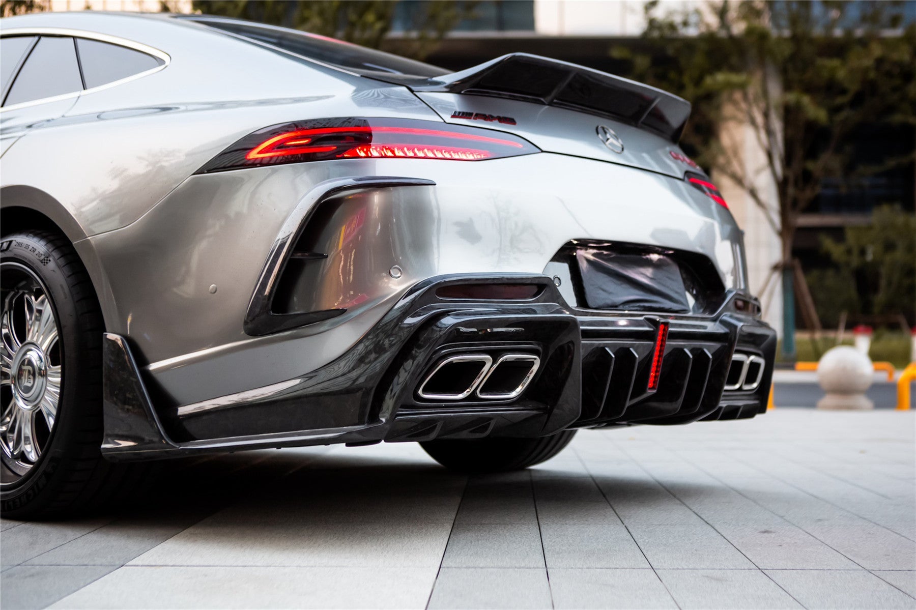 2019 - 2024 Mercedes Benz AMG GT50 GT53 GT43 GT63 GT63S 4Door Coupe X290 IMP Performance Ver.2 Part Carbon Fiber Rear Bumper