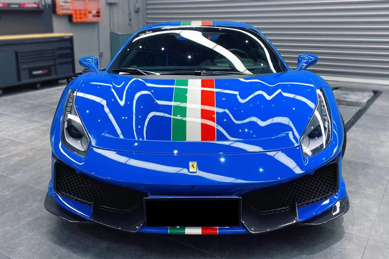 Ferrari 488 Pista Partial Carbon Fiber Front Bumper 2018-2020