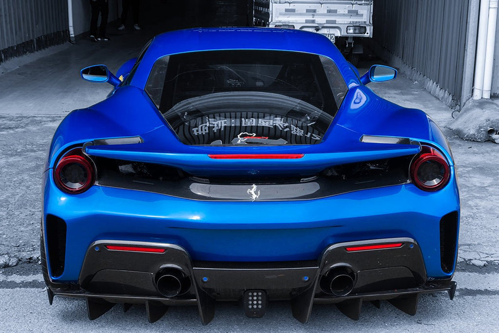 2015-2020 Ferrari 488 Spider Pista Style Carbon Fiber Rear Bumper